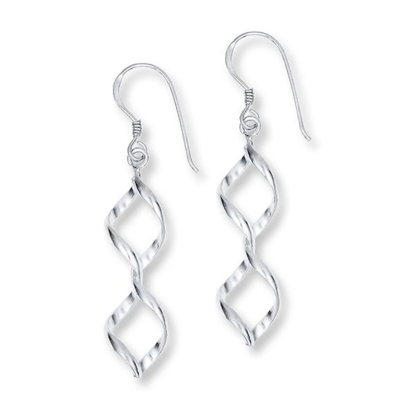 Ribbons of sterling silver form a beautiful twist design in these fashion earrings for her. The earrings are secured with fishhook backs. Nickel Free Jewelry With A Modern Twist, Modern Twist Silver Jewelry With Ear Wire, Modern Twist Silver Hypoallergenic Jewelry, Modern Twist Hypoallergenic Silver Jewelry, Hypoallergenic Silver Jewelry With A Modern Twist, Modern Twisted Sterling Silver Jewelry, Modern Twist Sterling Silver Jewelry With Ear Wire, Modern Twist Dangle Earrings As Gift, Elegant Spiral Sterling Silver Jewelry