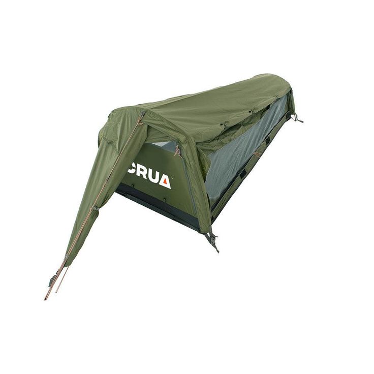 an image of a tent with the door open and it's canopy opened up