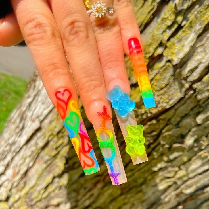 Pride Themed Nails, Pride Inspired Nails, Pride Nails 2023, Pride Nails Acrylic Coffin, Rainbow Stiletto Nails, Pride Month Nails Acrylic, Pride Nails Designs Acrylic, Pride Acrylic Nails, Pride Nails Acrylic