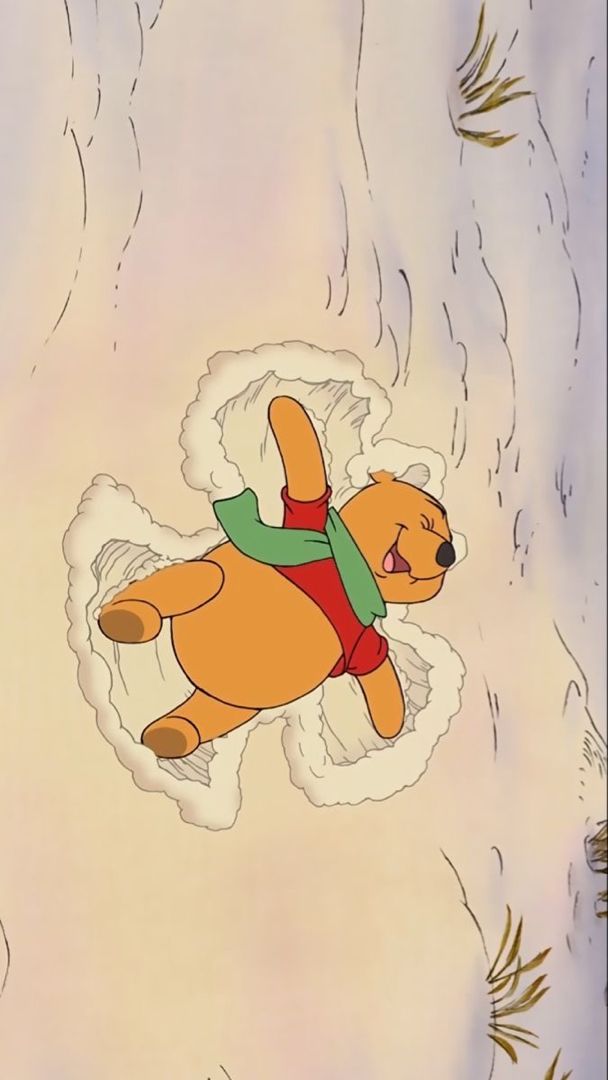 winnie the pooh flying through the air