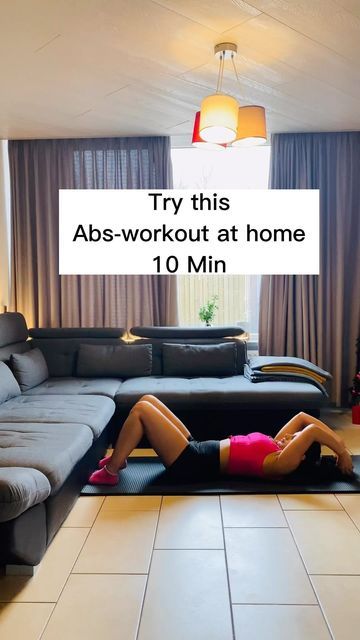 a woman laying on the floor in front of a couch with text overlay that reads how to tighten thighs without squats at home