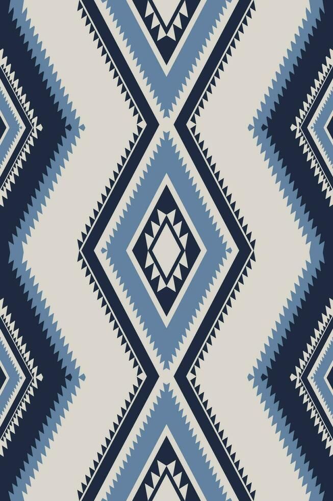 an abstract blue and white pattern with diamonds on it's sides, in the style of native american art