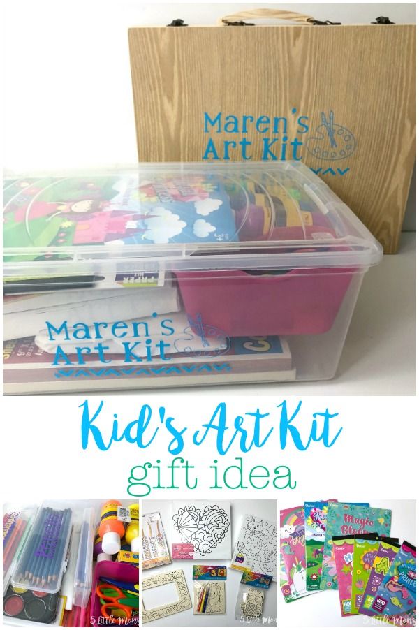 children's art kit gift idea with text overlay that reads maren's ark kids art kit gift idea