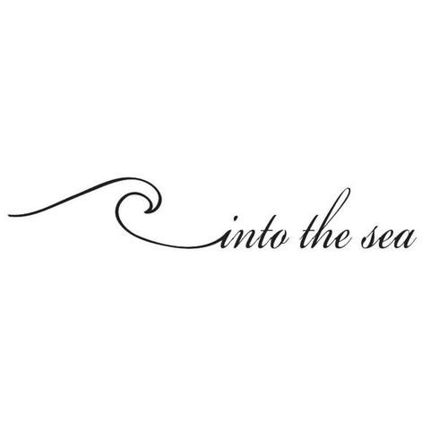 the word into the sea written in black ink