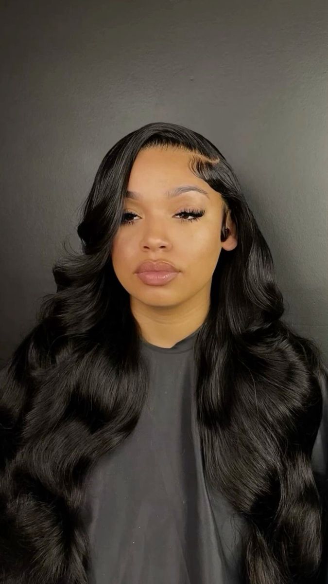 Jet Black 30 Inch Buss Down, Curly Side Part Sew In, Pronto Hairstyles, Closure Sew In Side Part, Quick Weave Hairstyles Side Part, Side Part Curly Wig, Bundles Hairstyles, Wig Installation, Fashion On A Budget