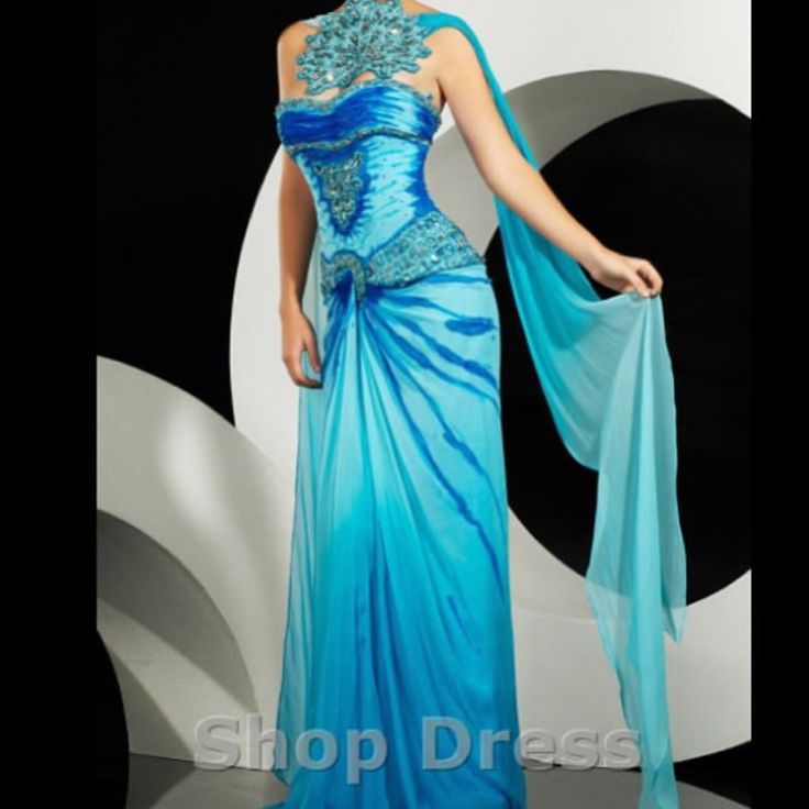 Chiffon Gown Blue Evening Dress With Fitted Bodice For Banquet, Blue Chiffon Gown With Sweep Train, Blue Floor-length Maxi Dress For Banquets, Blue Floor-length Maxi Dress For Banquet, Blue Floor-length Evening Dress For Banquet, Blue Chiffon Prom Gown, Blue Chiffon Gown For Prom, Blue Chiffon Gown For Prom Season, Blue Chiffon Evening Dress With Fitted Bodice