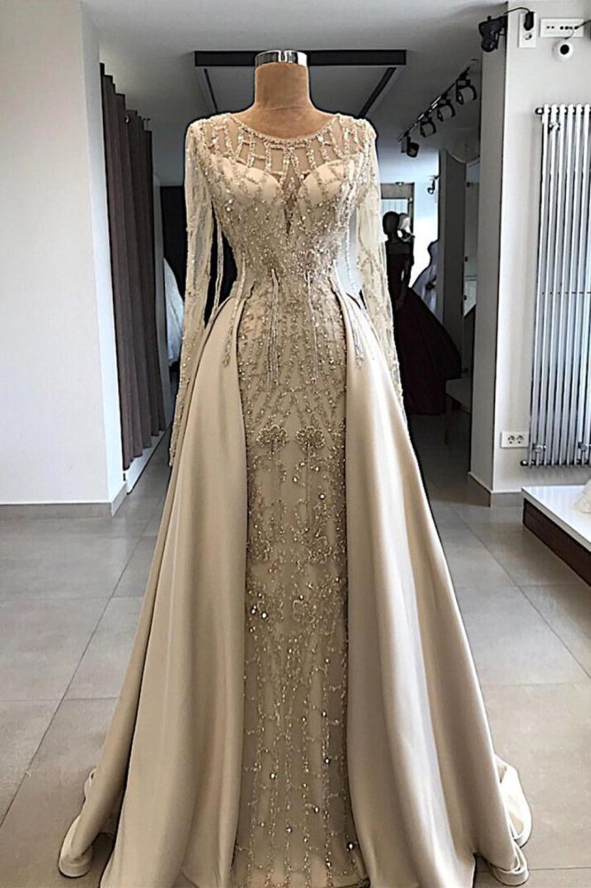 Venues: Beach / Destination, Church, Garden / Outdoor, Hall Back Details: Zipper Season: Spring, Summer,... Crystal Prom Dress, Baju Kahwin, Champagne Prom Dress, 2021 Prom Dresses, Detachable Skirt, Long Sleeve Prom, Dress Classy, Beaded Prom Dress, Evening Dress Fashion