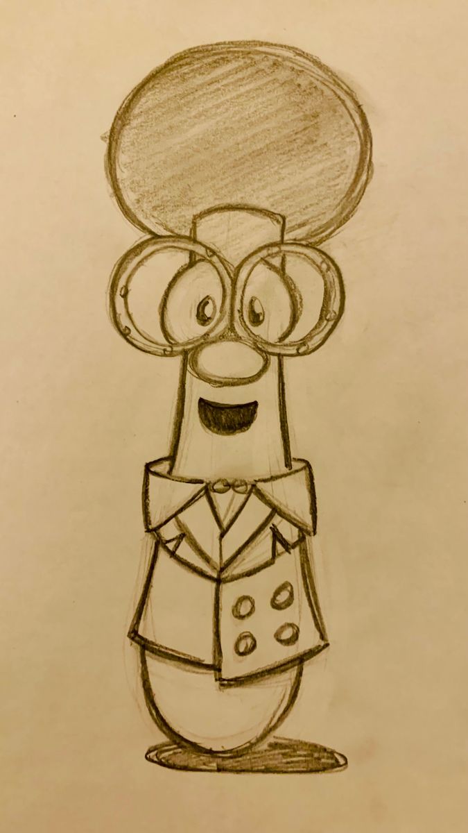 a pencil drawing of a cartoon character