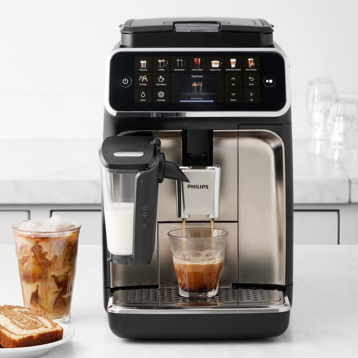 an espresso machine sitting on top of a counter