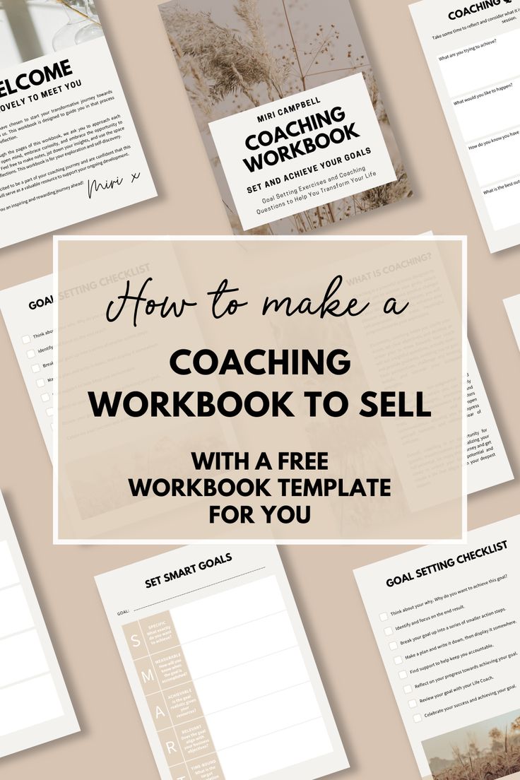 a bunch of workbooks with the title how to make a coaching workbook to sell