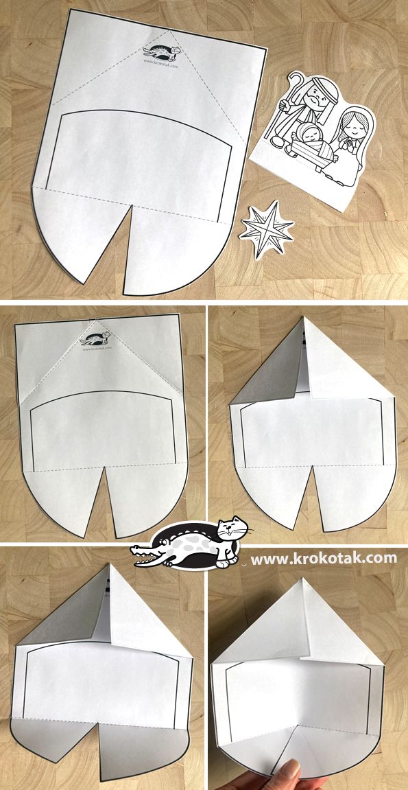 the instructions to make an origami box with paper and cut out pictures on it