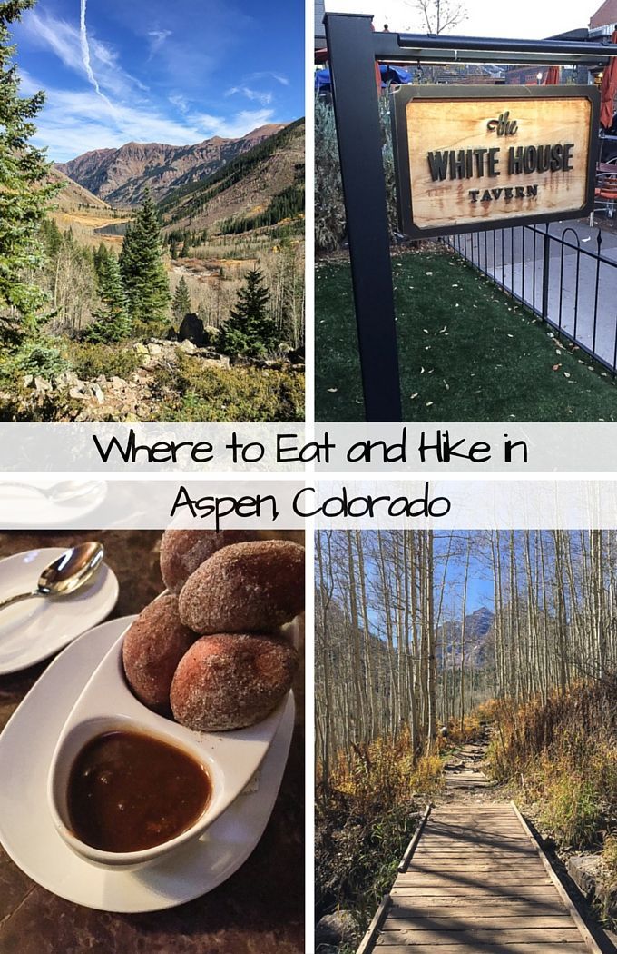 a collage of photos with the words where to eat and take in aspen colorado