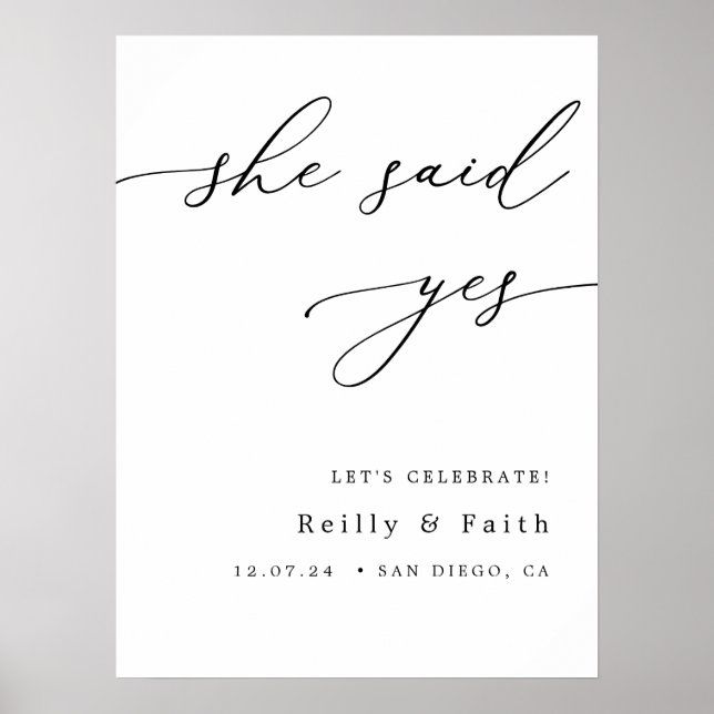 Budget Calligraphy She Said Yes Engagement Party Poster | Zazzle She Said Yes Engagement Party, She Said Yes Engagement, Engagement Party Sign, Said Yes Engagement, Elegant Calligraphy, She Said Yes, Engagement Party Decorations, Party Sign, Party Poster