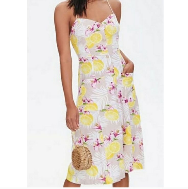 Size Small Womens New With Tag Forever 21 Summer Sundress For Vacation, Forever 21 Spring Sundress For Brunch, Casual Vacation Midi Dress From Forever 21, Casual Vacation Midi Dress By Forever 21, Trendy Forever 21 Summer Dresses, Casual Forever 21 Midi Dress For Vacation, Casual Midi Dress For Beach Season Date Night, Forever 21 Beach Midi Dress, Forever 21 Summer Sundress