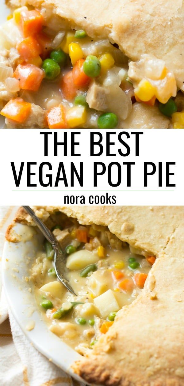 the best vegan pot pie is made with rota bread, peas and carrots