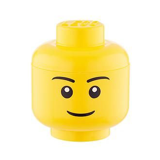 a yellow lego head with eyes and nose is shown in front of a white background