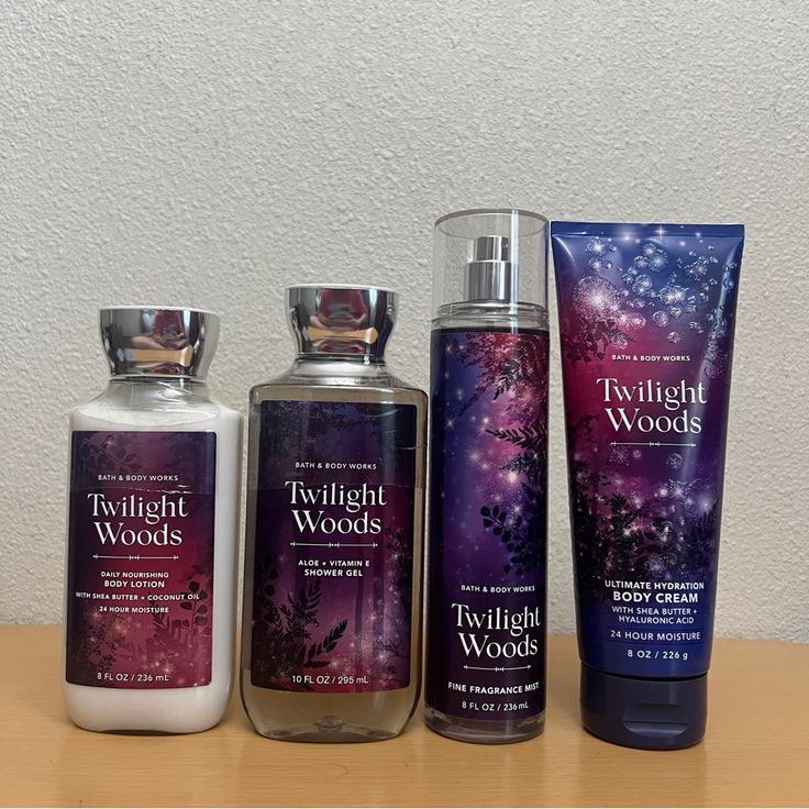 Brand New 100% Authentic Bath And Body Works Twilight Woods Set Of 4 Includes: Fragrance Mist Body Cream Shower Gel Body Lotion Twilight Woods, Wood Bath, Bath And Body Works Perfume, Car Fragrance, Fragrance Spray, Ball Lights, Health And Beauty Tips, Fragrance Mist, Skin Care Tools