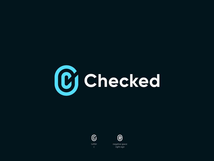 the logo for checked is shown on a dark background