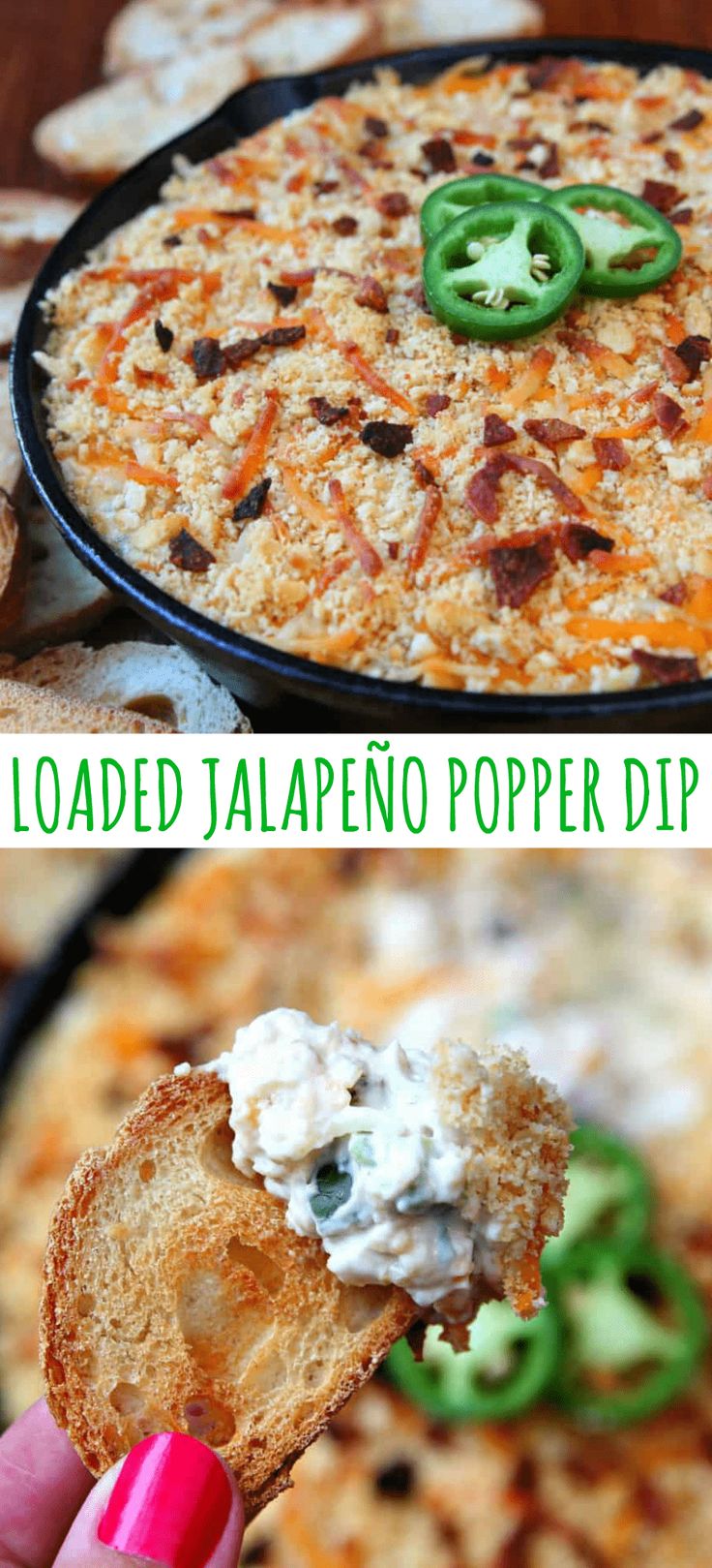 this loaded jalapeno popper dip is the perfect appetizer for any party