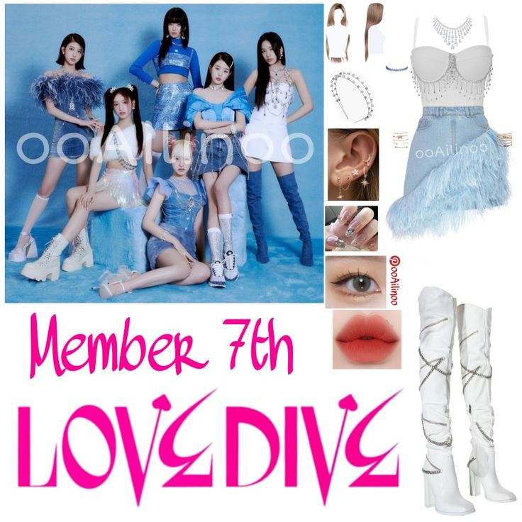 Love Dive Outfit Ideas, Love Dive Outfits Inspired, Ive 7th Member Outfits Love Dive, Love Dive Ive Outfits, Ive Inspired Outfits, Ive 7th Member Outfits, Kpop Fashion Outfits Stage, Kpop Outfits Inspiration, Ive Outfits