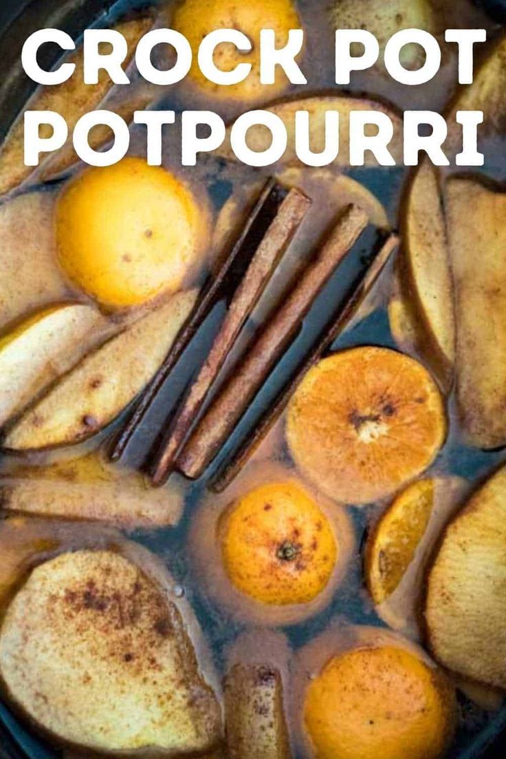 the crock pot is filled with potatoes, apples and cinnamon sticks for an apple cider