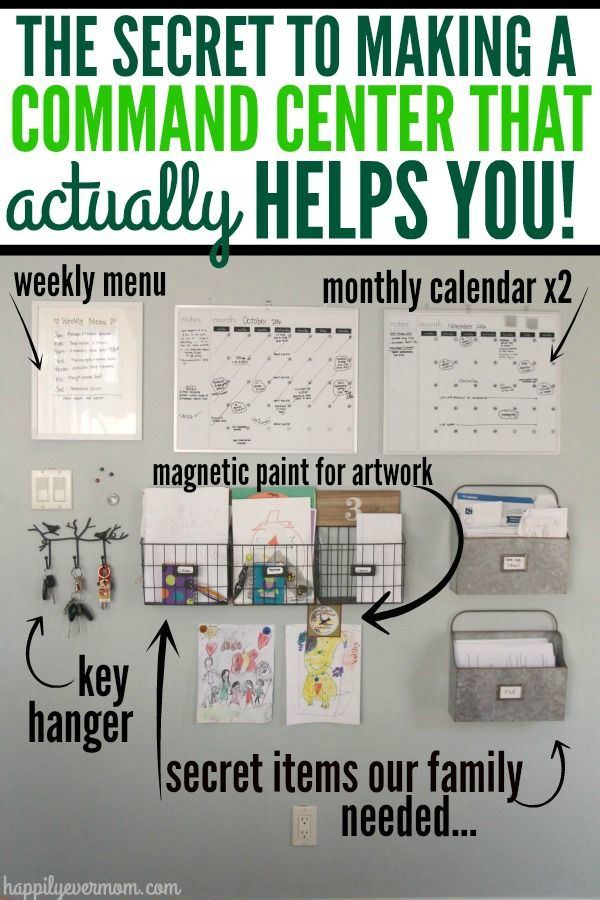 the secret to making a command center that actually helps you weekly menus for art work