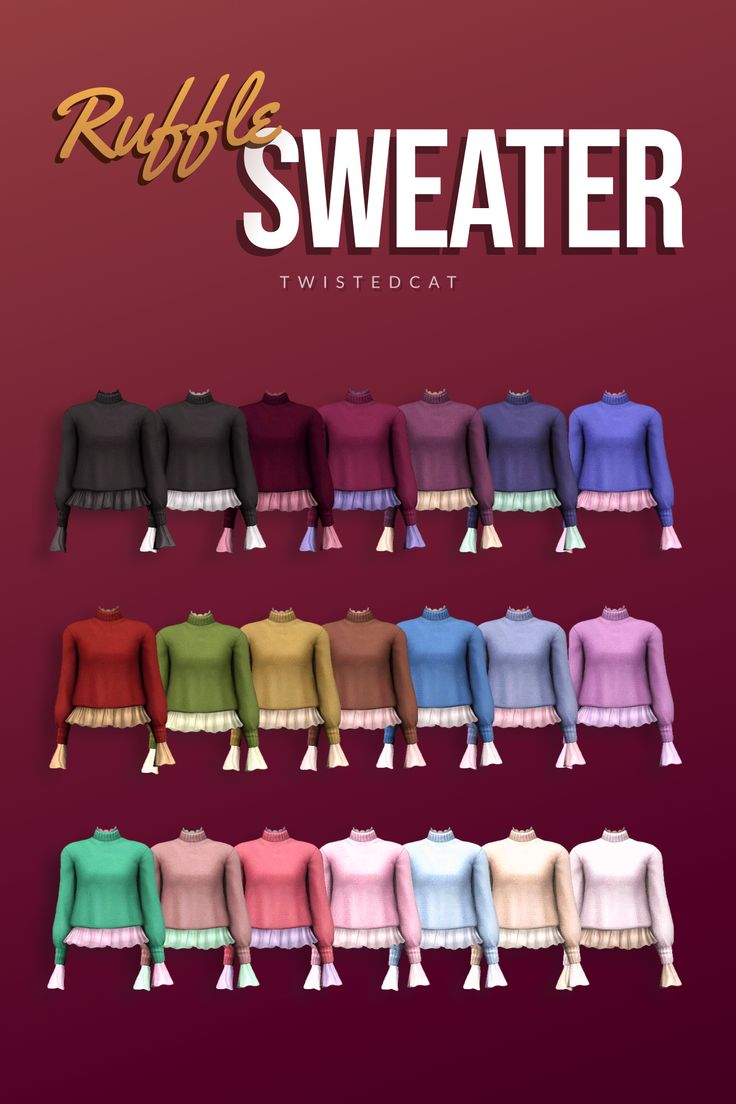 the sweaters are all different colors and sizes, but there is no image to describe