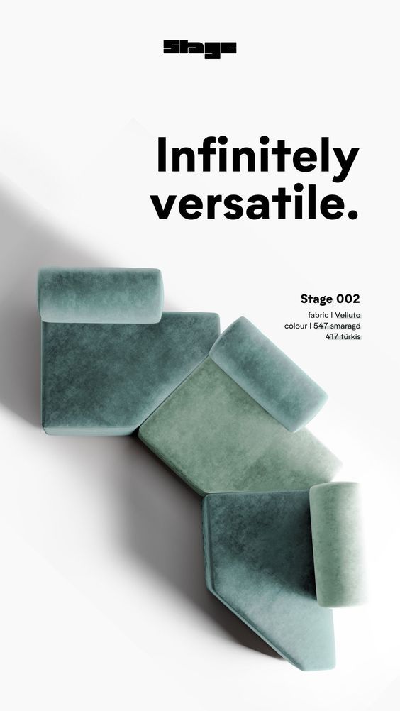 an advertisement for the new furniture line, infinitify versatie