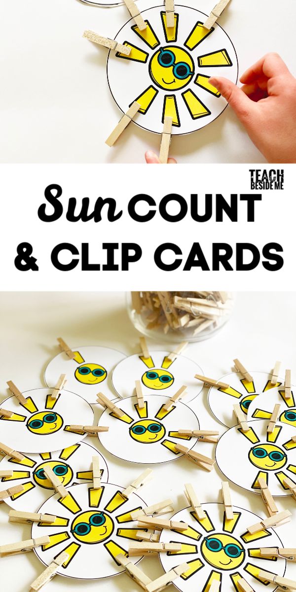 the sun and clip cards are made from popsicle sticks