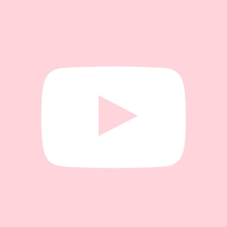 a pink background with a white play button