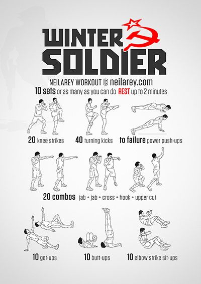 the winter soldier workout poster shows how to do it in 10 minutes, including exercises