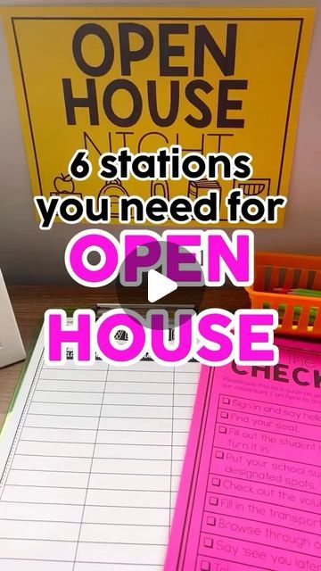 an open house sign with the words 6 stations you need for open house