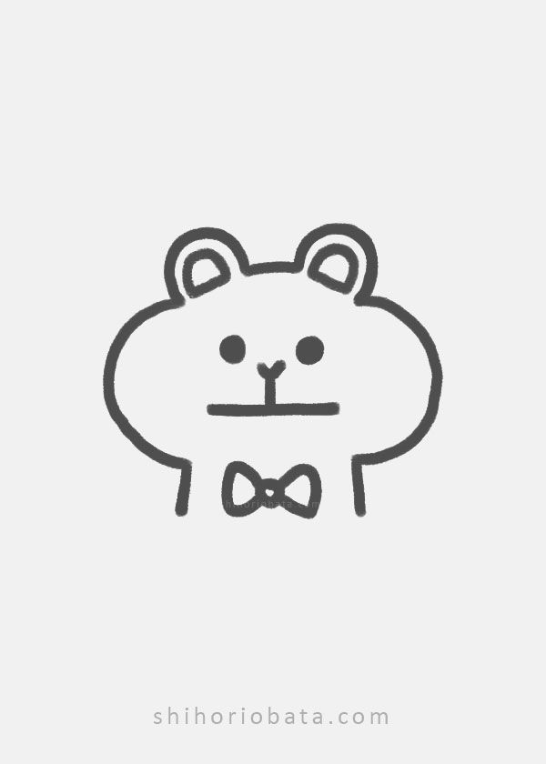 a bear with a bow tie drawn on it's chest