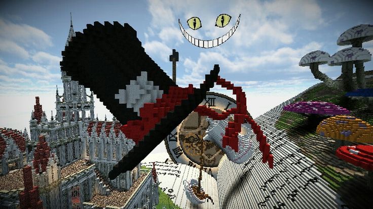 Minecraft Wonderland Builds, Alice In Wonderland Minecraft Builds, Minecraft Wonderland, Minecraft Alice In Wonderland, Wonderland Minecraft, Disney Minecraft, Bean Ideas, Cam Ron, Alice In Wonderland Ideas