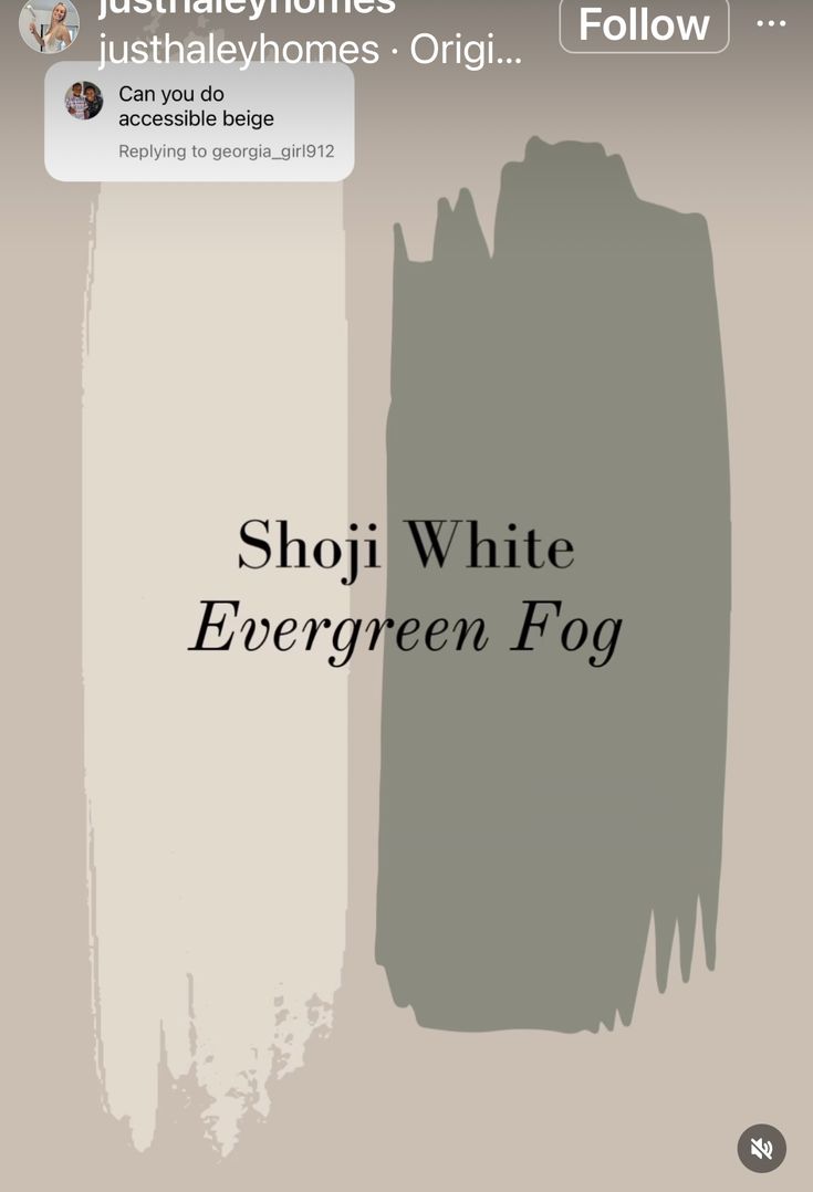 an iphone screen with the words shojiw white evergreen fog on it's side