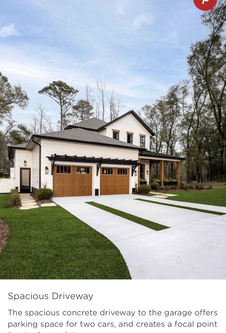 an image of a house for sale with the caption above it that reads, spaceous driveway