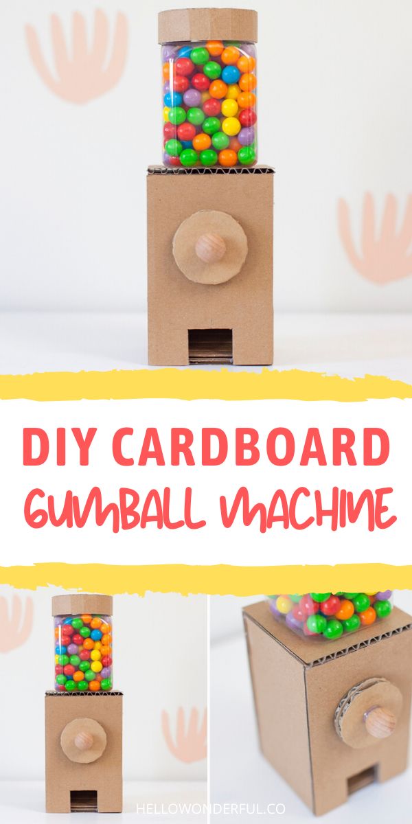 this cardboard gumball machine is so cute and easy to make it's own