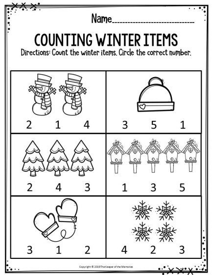 christmas counting worksheet for kids