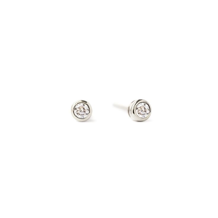 description These dainty studs are the perfect minimal earring. Wear them alone or pair them with other earrings. end description materials .925 Sterling Silver Cubic Zirconia pave crystals Hypoallergenic post end materials details Diameter: 0.15in (3mm) end details sku #E407 end sku Staple Earrings, Minimal Earrings, Dainty Studs, Tiny Studs, Tiny Earrings, Back Jewelry, Jewelry Essentials, Silver Jewelry Fashion, Earrings Stud