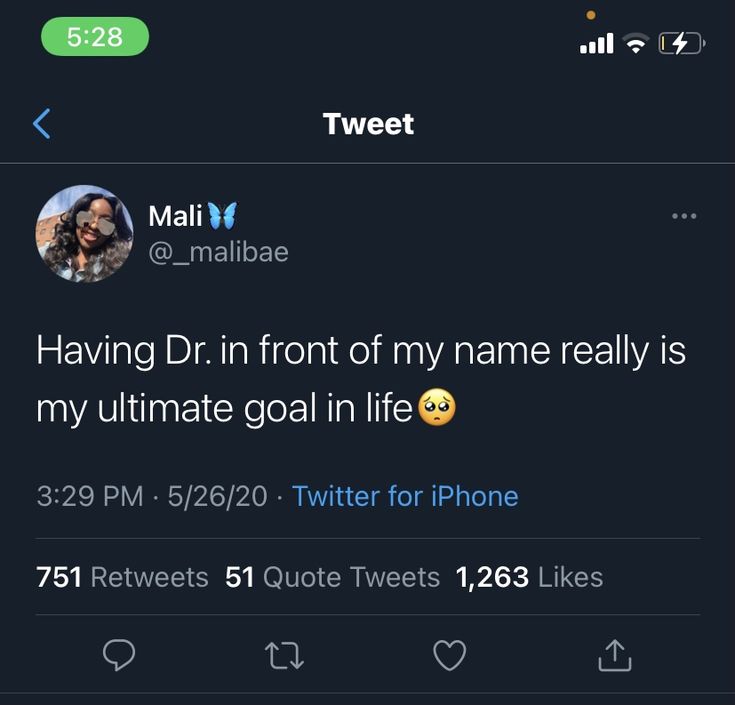 tweet about having dr in front of my name really is my ultimate goal in life