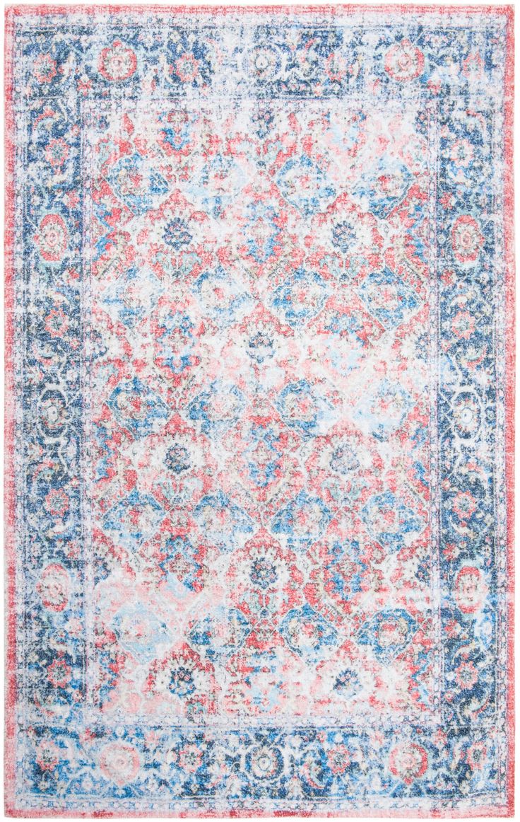 Saffron Area Rugs bring the magnificent designs of classic oriental rugs to flat weave floor coverings. These trendy rugs are hand loomed and color printed with traditional patterns revived in engaging hues. It's a mod boho look styled for today's unbound decor tastes. Safavieh Saffron Bronagh 8 X 10 (ft) Rust/Blue Indoor Distressed/Overdyed Vintage Area Rug Polyester | SFN557P-8 Trendy Rugs, Trendy Rug, Hand Loomed Rug, Square Area Rugs, Light Grey Area Rug, Navy Area Rug, Polyester Rugs, Silver Area Rug, Vintage Area Rugs