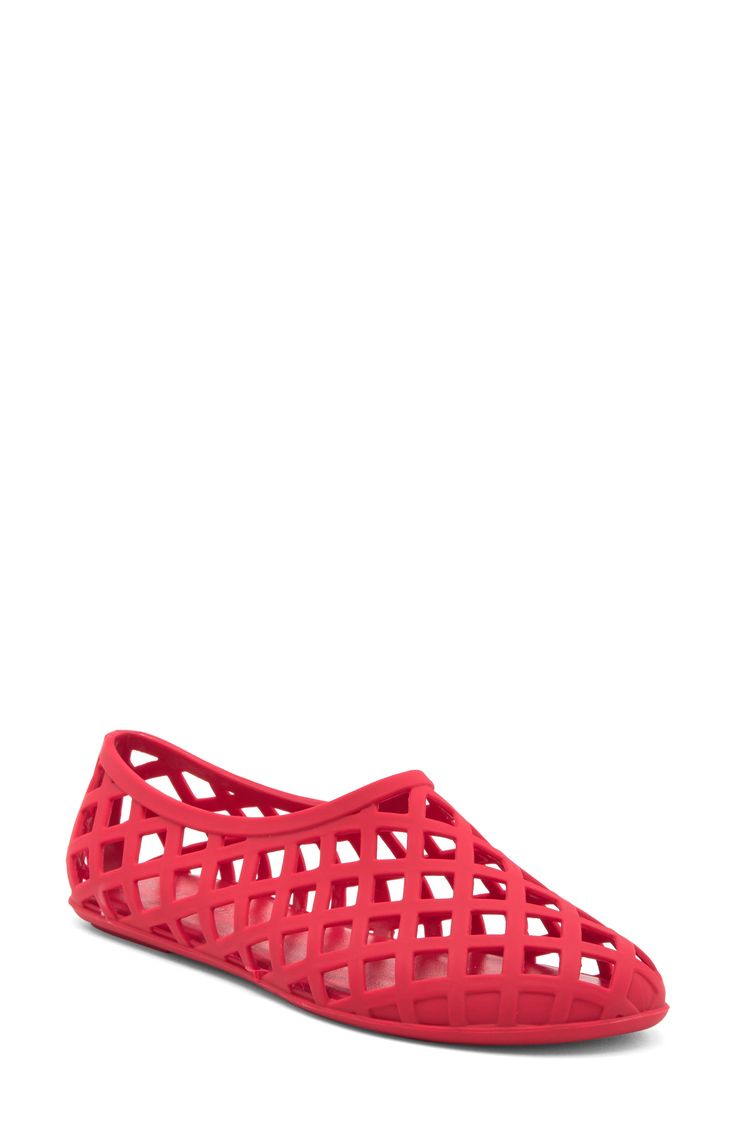 Throw it back to the playful aesthetics of the '90s with a flexible jelly slip-on designed with an eye-catching diamond-gridded upper. Synthetic upper, lining and sole Imported Red Closed Toe Slip-ons For Spring, Casual Red Jelly Sandals With Round Toe, Red Round Toe Jelly Sandals Casual, Red Slip-ons For Summer, Summer Slip-resistant Synthetic Slip-ons, Casual Slip-on Jelly Sandals With Translucent Outsole, Casual Jelly Sandals With Translucent Outsole, Casual Translucent Slip-on Jelly Sandals, Casual Translucent Jelly Sandals, Slip-on