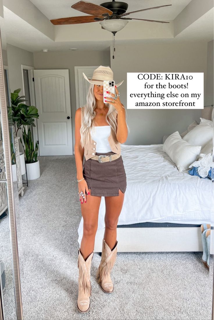 Senita Falls curated on LTK Chic Country Concert Outfits, White Nashville Outfit Bride, Texas Cowgirl Outfits, Western Concert Outfit Ideas, Stagecoach Outfit Ideas 2024, Cma Fest Outfit Nashville, Country Date Night Outfit, Summer Nashville Outfits, Nashville Chic