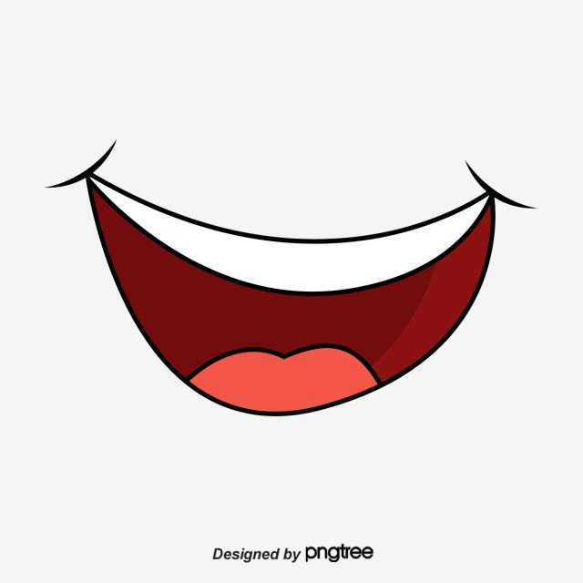 an image of a laughing face with red eyes and mouth wide open, on a white background