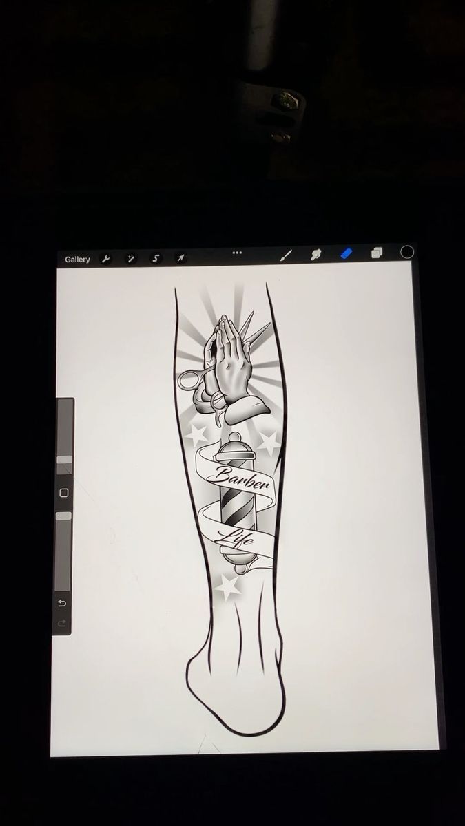 a computer screen with a drawing of a person's foot and hands on it