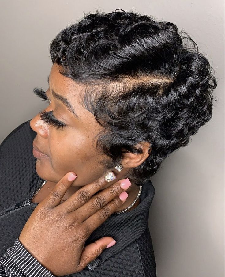 Short Black Haircuts, Finger Waves Short Hair, Natural Hair Haircuts, Short Relaxed Hairstyles, Black Hair Short Cuts, Short Shaved Hairstyles, Short Hair Images, Natural Hair Short Cuts, Short Hair Pixie Cuts