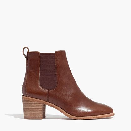 The Frankie Chelsea Boot Heeled Chelsea Boots, Brown Chelsea Boots, Brown Leather Ankle Boots, Suede Chelsea Boots, Brown Booties, Brown Leather Boots, Chelsea Boot, Leather Booties, Black Ankle Boots