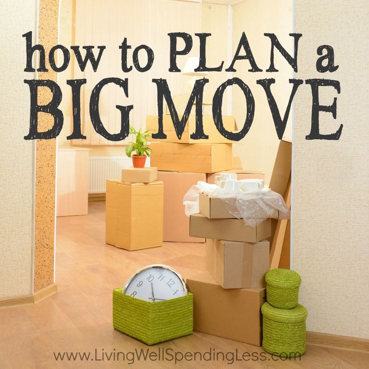 the words how to plan a big move are surrounded by moving boxes