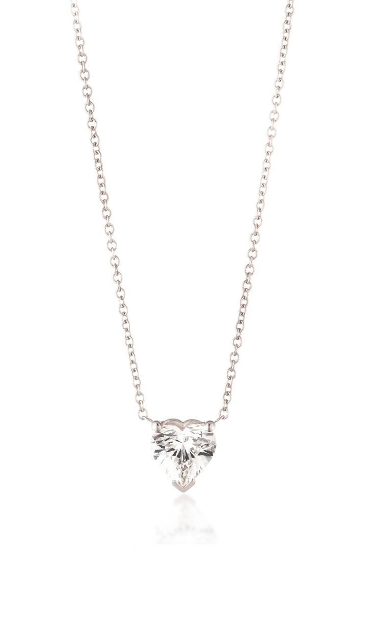 Immerse yourself in a world of luxury with this gorgeous heart cut diamond necklace. Nestled in stunning 14K white gold with a three-prong setting, this statement piece features a sustainable, lab-grown, .93 carat diamond with an E/F color and VS clarity, allowing it to sparkle and shine at any event. A luxurious layering piece that's the perfect for a romantic gift or even for treating yourself. *Note: 7 day return for store credit only. No exchanges allowed. Product Details .93 Carat Heart Cut Bridal Wardrobe, Streetwear Chic, Note 7, Sparkle And Shine, Romantic Gift, New Arrival Dress, In A World, Prong Setting, Lace Detail