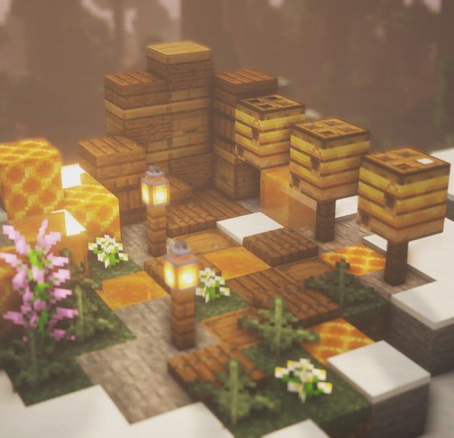 an image of a bunch of blocks and flowers in the middle of a game screen